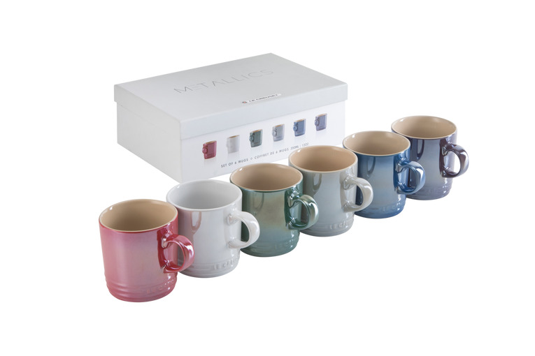 Set de 6 mugs 350ml en céramique Collection Metallics