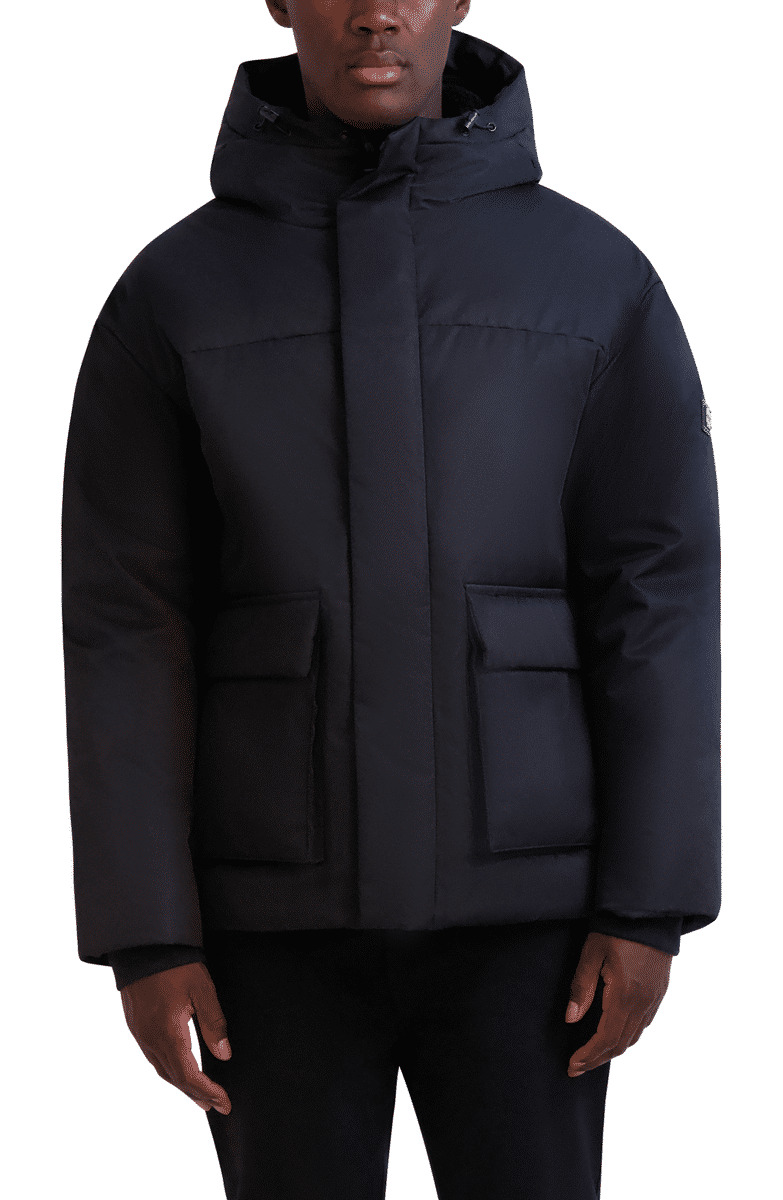 HOODED COAT WITH SHERPA LINING