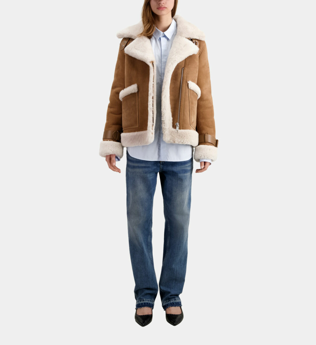 Manteau En Peau Lainee Femme