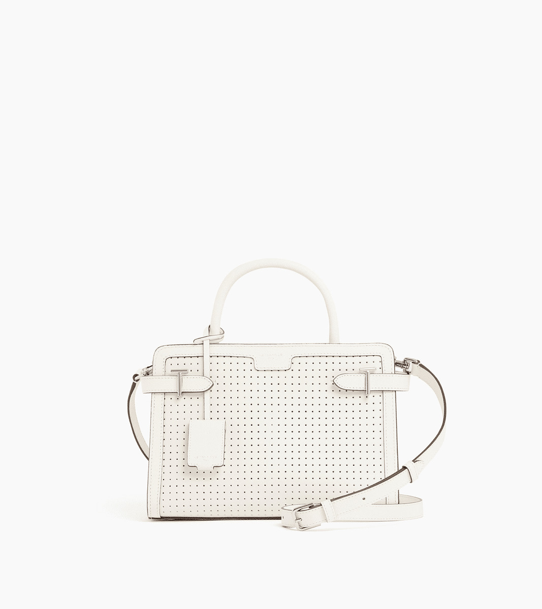 Sac à main moyen modèle Emilie en cuir caviar perforé