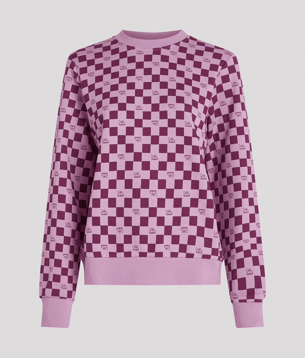 TONAL CHECKBOARD SWEAT-SHIRT FEMME