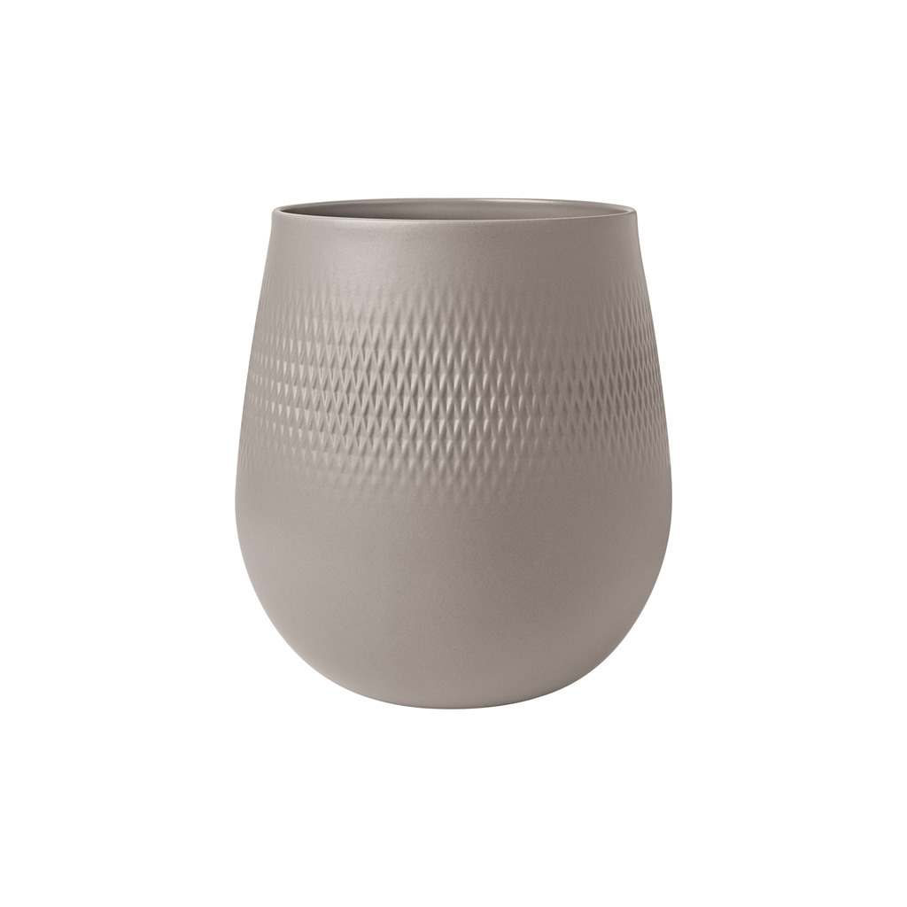 Manufacture Collier vase, 21 x 23 cm, Carré, taupe