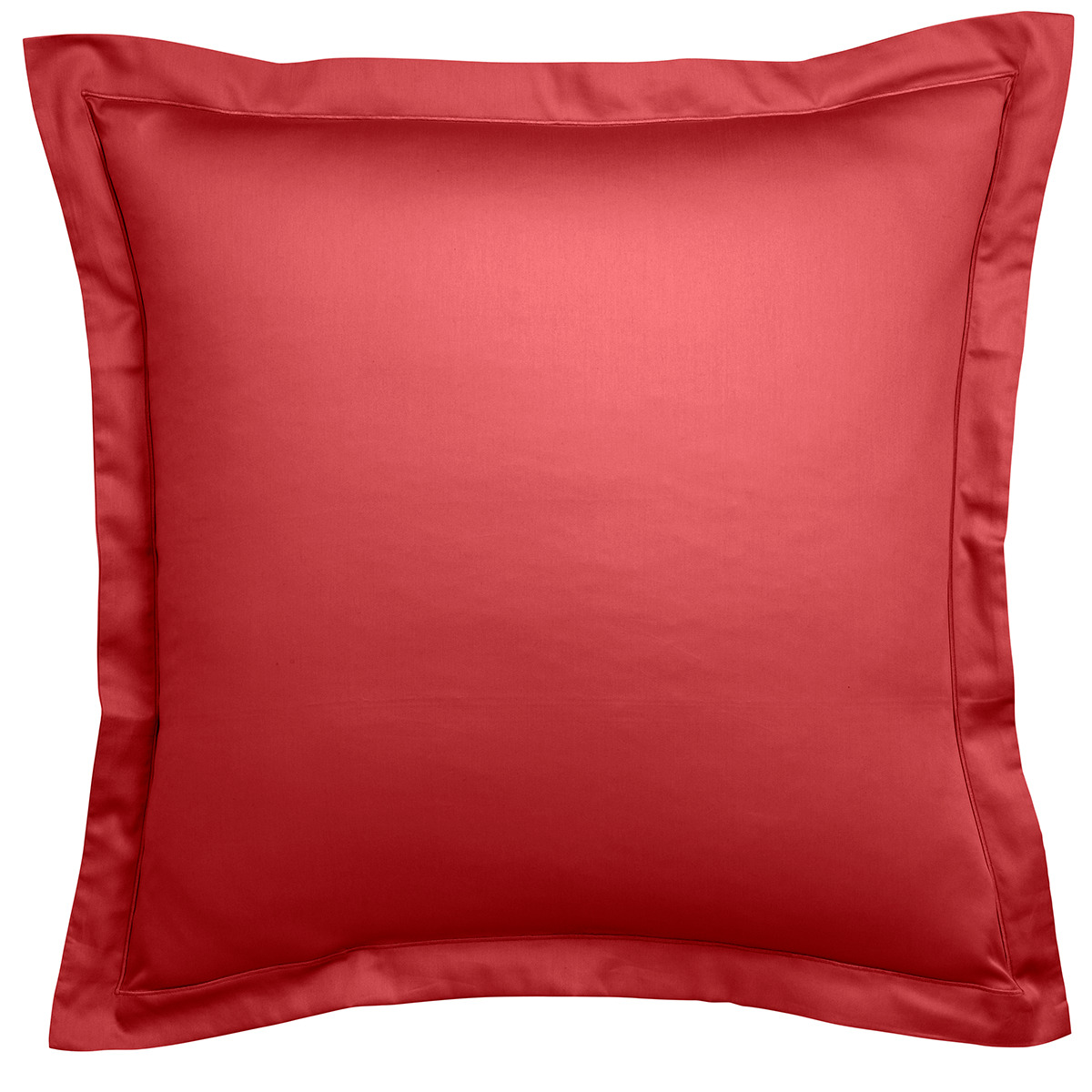 Taie d'oreiller Partition Satin de coton Coloris Rouge