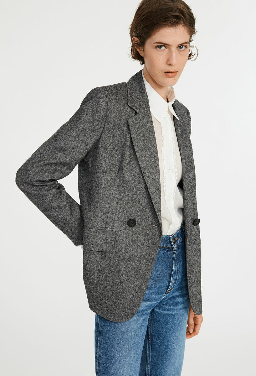 Veste gris chiné tailleur