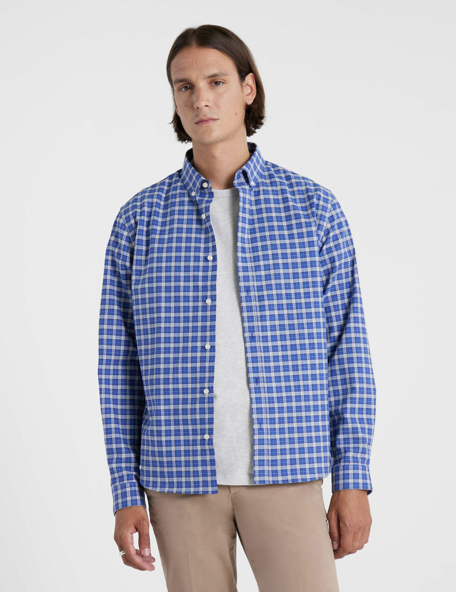 Chemise Gaspard à carreaux bleus