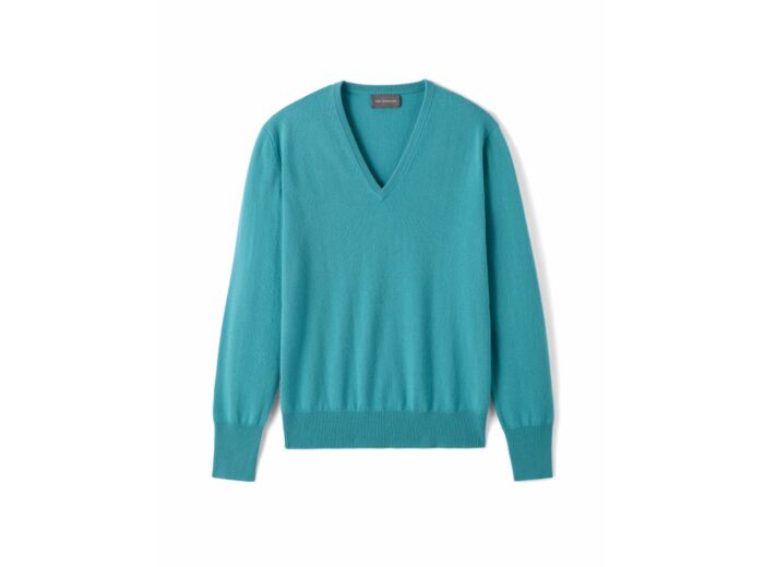 Pull col V classique - Homme - BLEU PERSAN