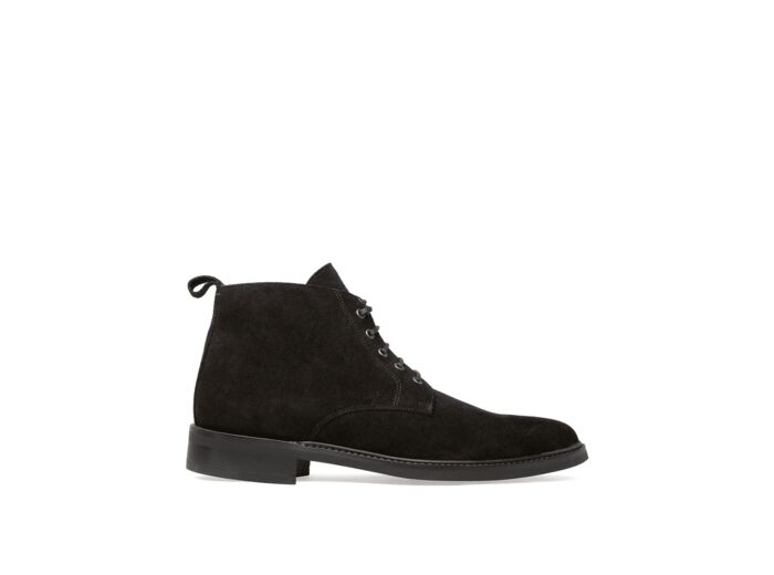 Bottines Finley Veau Velours Noir