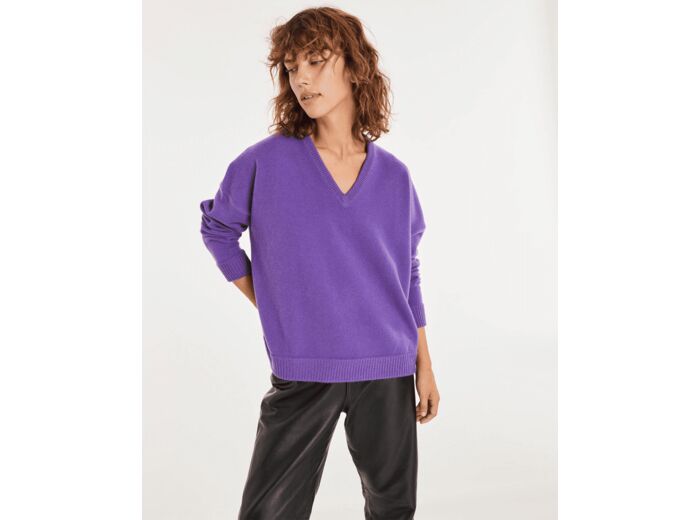 Pull Kiki Pull cachemire col v oversize femme