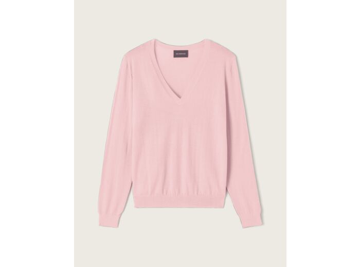 Pull col V ultrafin - Femme - ROSE JELLY