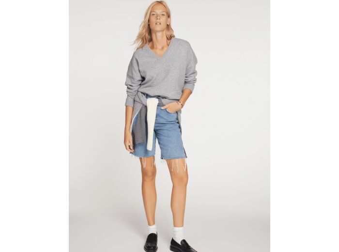 Pull Kiki Pull cachemire col v oversize femme