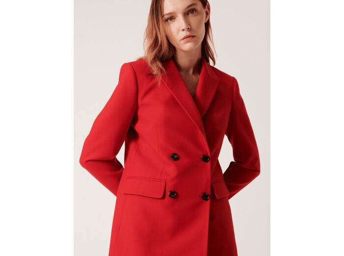 Veste Veneziana-Veste tailleur croisée rouge