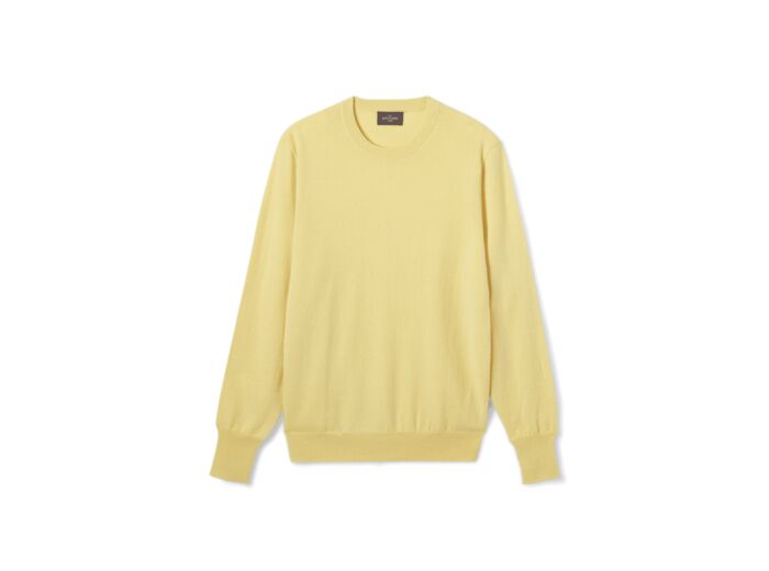 Pull col rond classique - Homme - JAUNE BUVARD