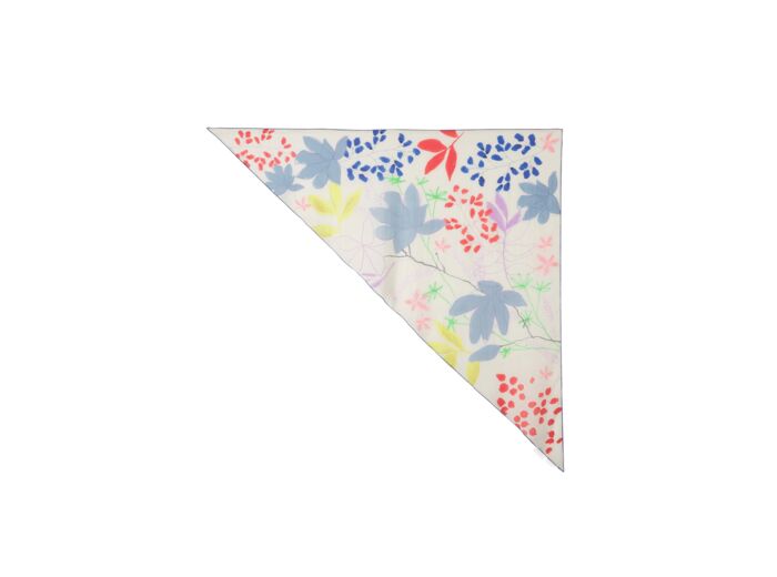 Triangle imprimé en coton et soie - Accessoire - MULTICOLORIS