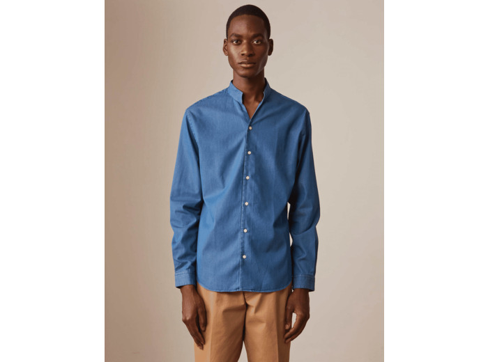 Chemise Carl en denim bleu