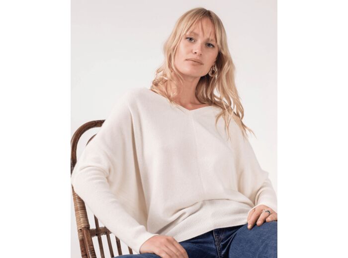 Pull NESS Pull cachemire femme col v chauve souris