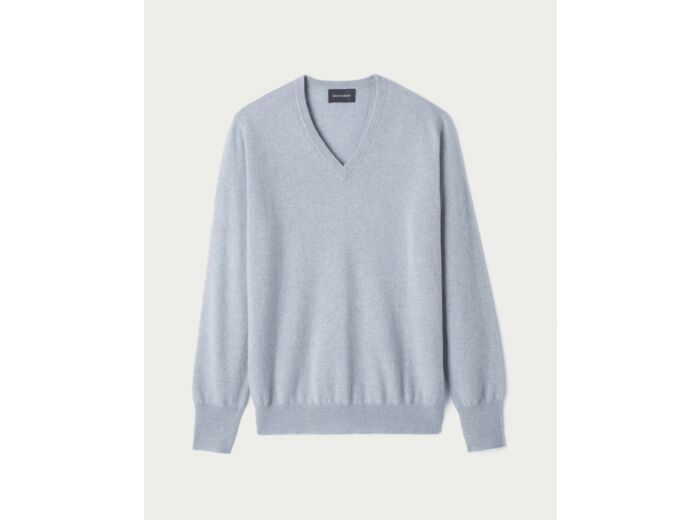 Pull col V classique - Homme - BLEU SALIX