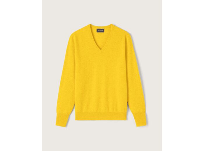 Pull col V classique - Homme - JAUNE VENITIEN