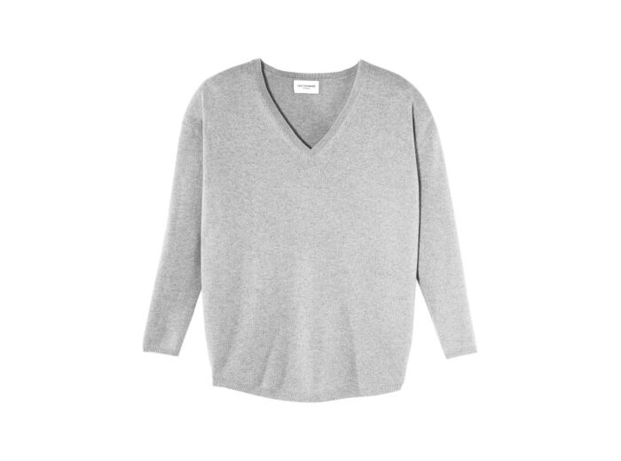 Pull V oversize - Femme - GIVRE