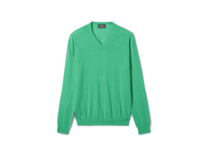 Pull col V ultrafin - Homme - VERT TUPPER