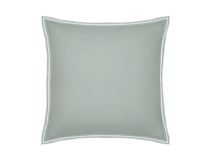 TAIE D'OREILLER | Pure White Percale Lavée - Light Green  - Finition White