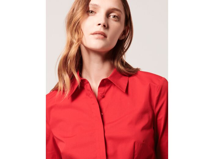 Chemise Camille-Chemise en coton rouge