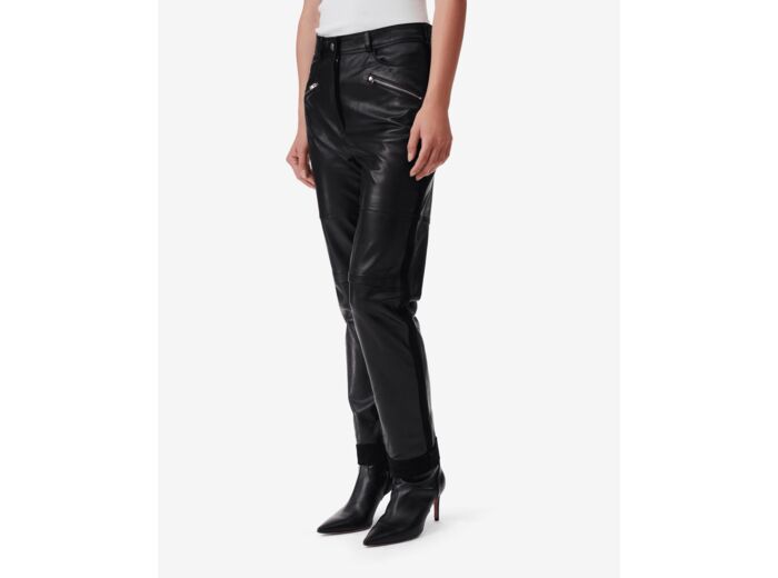 Pantalon Droit En Cuir Aysel