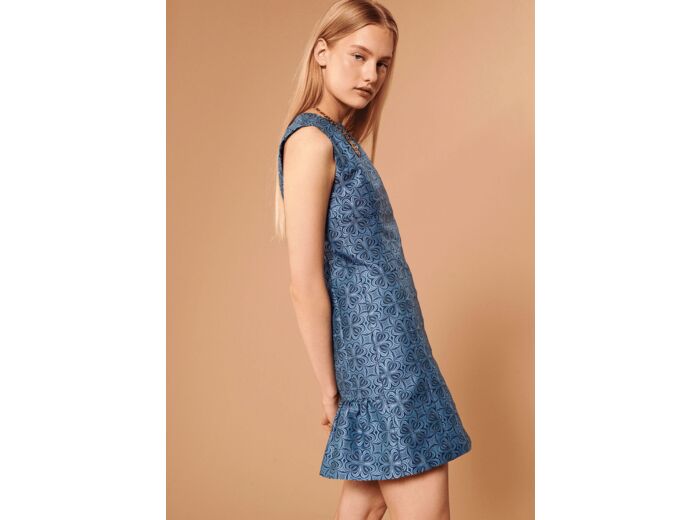 Robe Romeala-bleue en jacquard