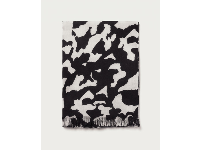 Étole imprimé camouflage 180 cm x 85 cm - Accessoire - NOIR