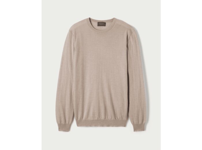 Pull col rond ultrafin - Homme - LATTE