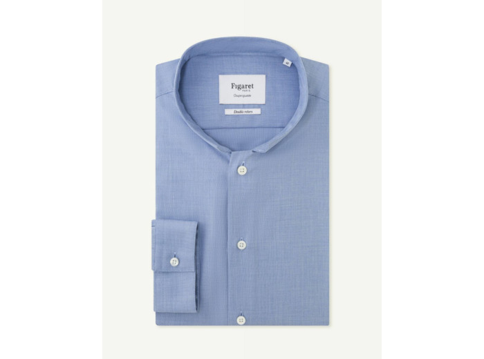 Chemise Ajustée en façonné marine