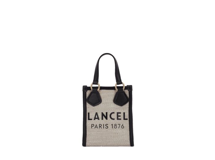 Lancel Tote - Mini Sac Cabas Vertical Zippe - Natural/Noir