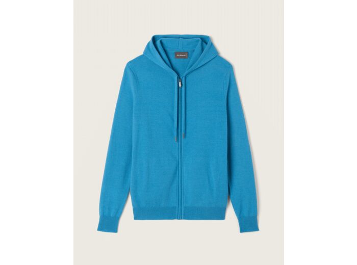 Pull à capuche zippé - Homme - BLEU CALDERO