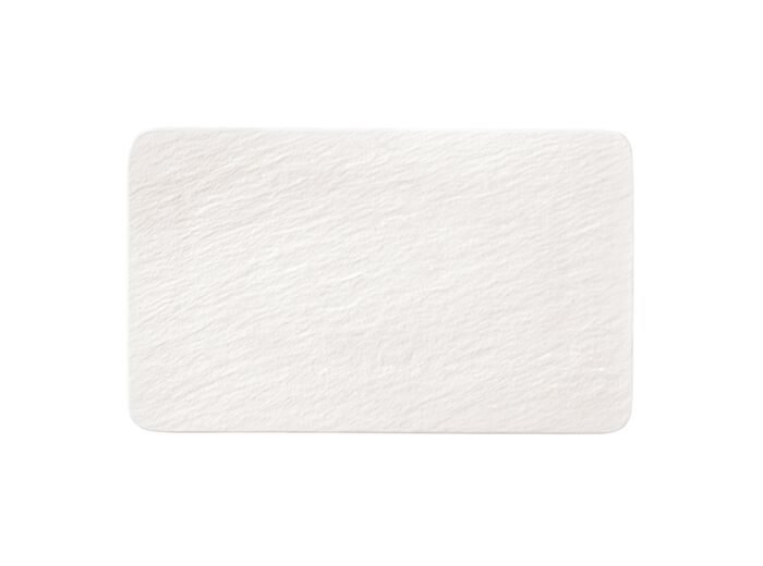 Manufacture - Assiette plate, rectangulaire, blanche, en porcelaine haut de gamme,  28 x 17 x 1,5 cm