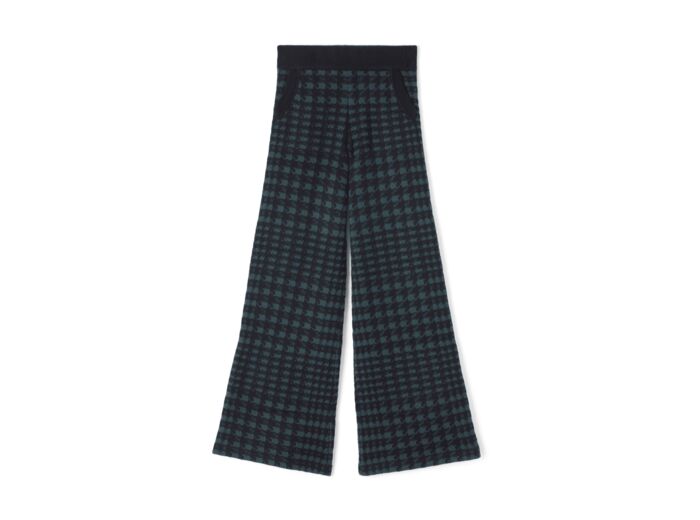 Pantalon à poches jacquard pied de poule - Femme - NOIR/VERT ZURICH