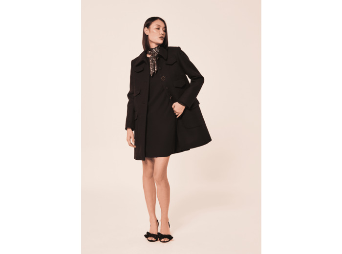 Manteau Marin-noir en drap caban