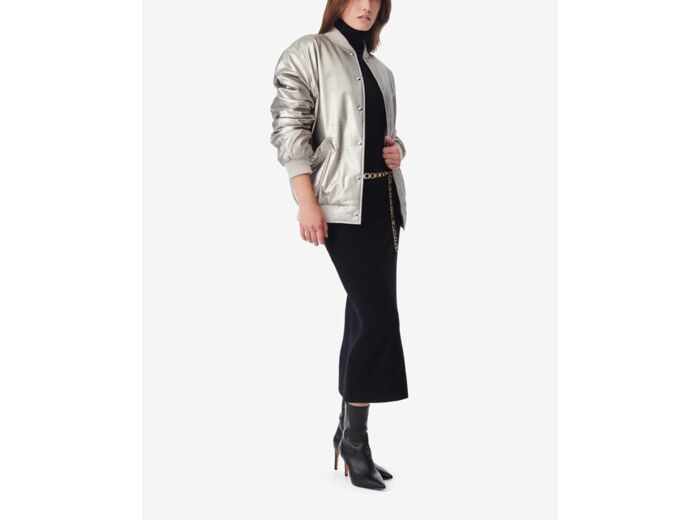 Bomber Oversize En Cuir Morel