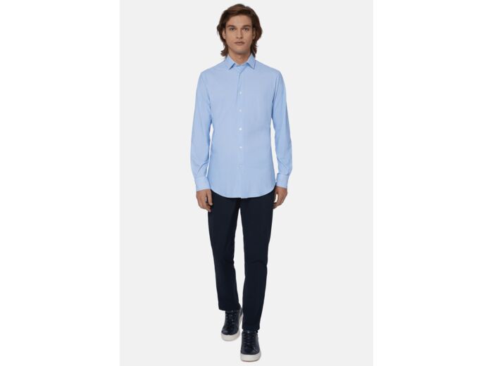 Chemise Bleu Clair En Nylon Extensible Coupe Slim