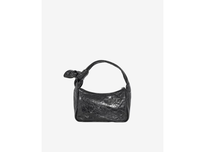 Sac En Cuir Noue Baguette Wrinkled