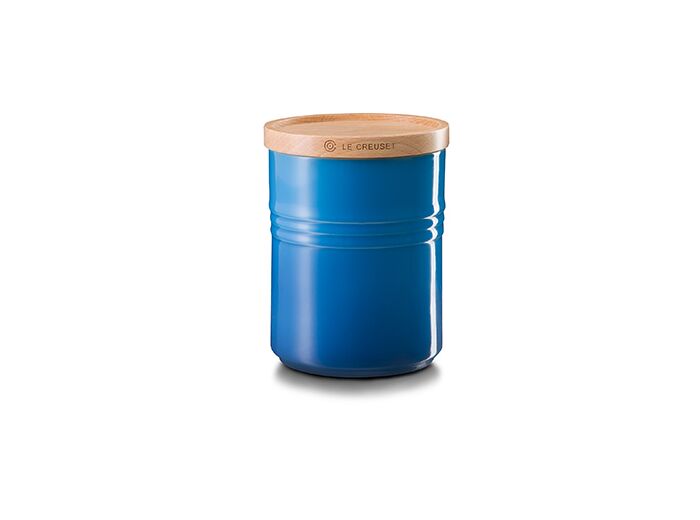 Pot de conservation 540ml en céramique bleu marseille