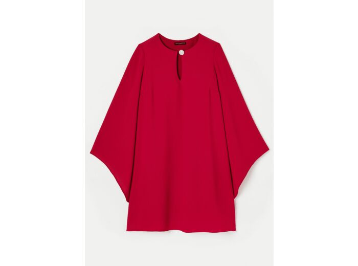 Robe Raonie-rouge en crêpe