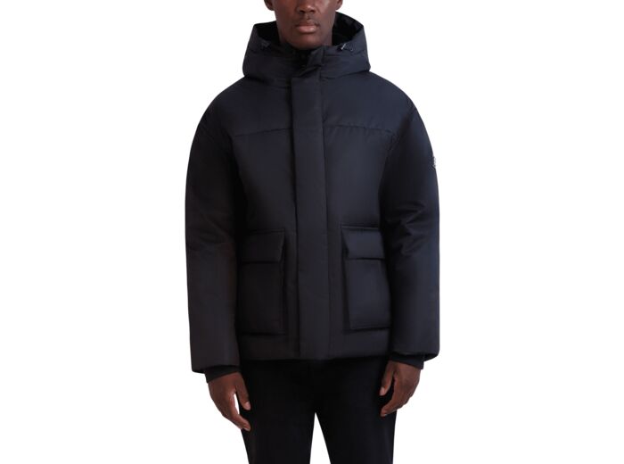 HOODED COAT WITH SHERPA LINING