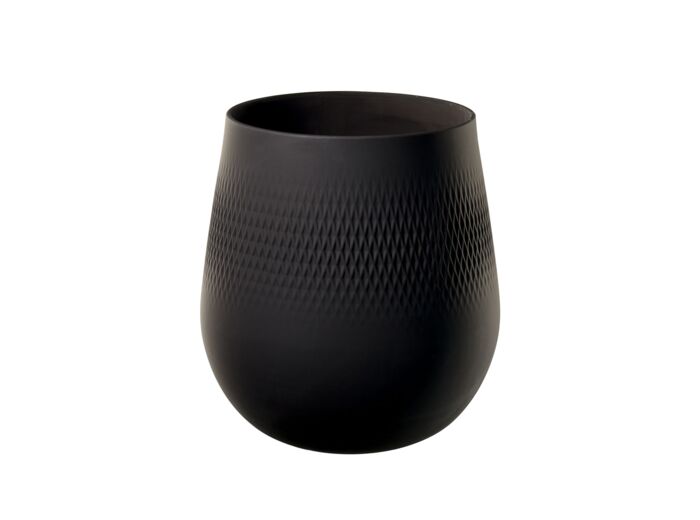 Manufacture Collier noir Vase Carré grand 20,5x20,5x22,5cm