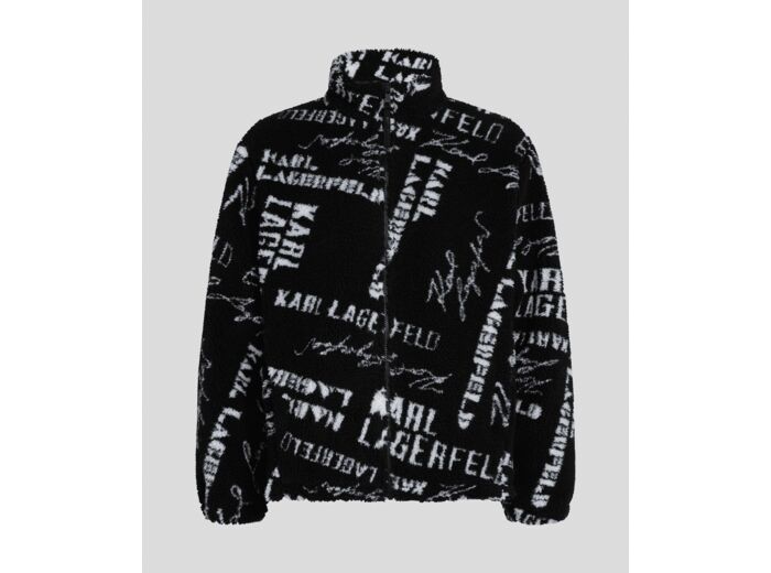 LOGO JACQUARD FLEECE JACKET