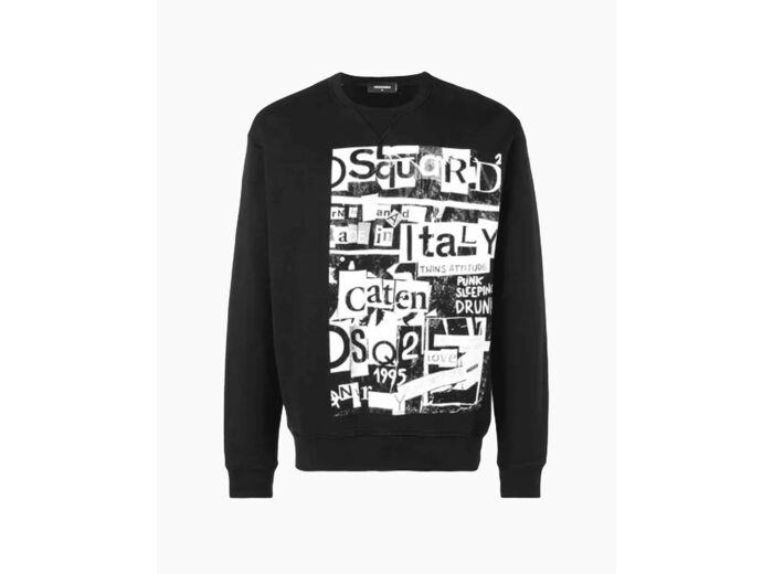 Dsquared Crewneck Caten Patchwork Black