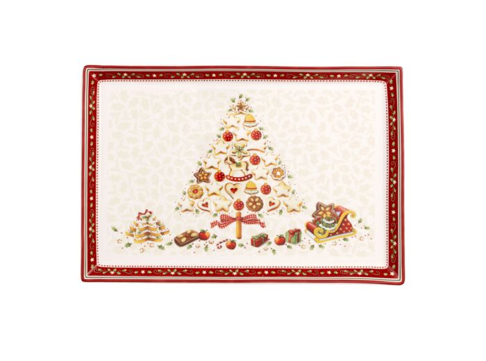 Winter Bakery Delight Plateau à gâteaux rectangulaire, grand 39x26,5cm