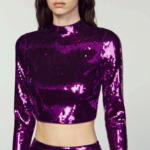 Pull court en maille sequins