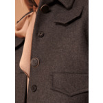 Manteau Marin-Anthracite en Laine