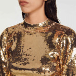 Pull court en maille sequins