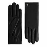 Gants femme bi-matières en cuir d'agneau