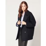 Manteau Martial Marine en Laine